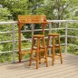 vidaXL Juego muebles de bar de balcón 3 piezas madera maciza de acacia vidaXL Juego muebles de bar de balcón 3 piezas madera maciza de acacia