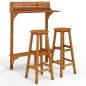 vidaXL Juego muebles de bar de balcón 3 piezas madera maciza de acacia vidaXL Juego muebles de bar de balcón 3 piezas madera maciza de acacia