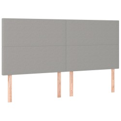 vidaXL Cabeceros 4 unidades de tela gris claro 100x5x78/88 cm