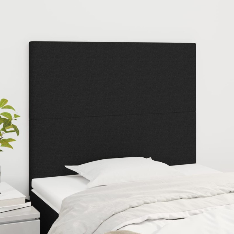 vidaXL Cabeceros 2 unidades de tela negro 90x5x78/88 cm vidaXL Cabeceros 2 unidades de tela negro 90x5x78/88 cm