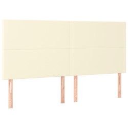 vidaXL Cabeceros 4 unidades cuero sintético color crema 80x5x78/88cm