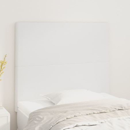 vidaXL Cabeceros 2 unidades de cuero sintético blanco 80x5x78/88 cm