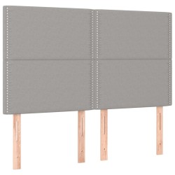 vidaXL Cabeceros 4 unidades tela gris claro 72x5x78/88 cm