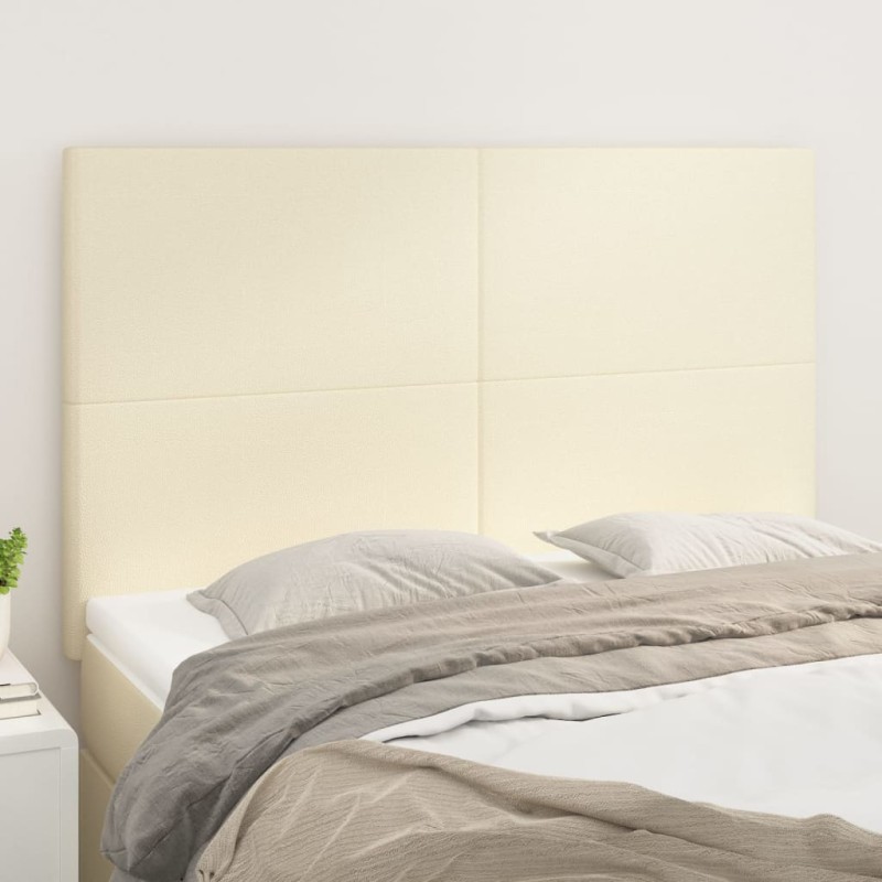 vidaXL Cabeceros 4 unidades cuero sintético color crema 72x5x78/88 cm vidaXL Cabeceros 4 unidades cuero sintético color crema 72x5x78/88 cm
