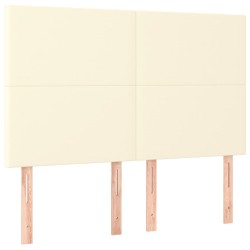 vidaXL Cabeceros 4 unidades cuero sintético color crema 72x5x78/88 cm