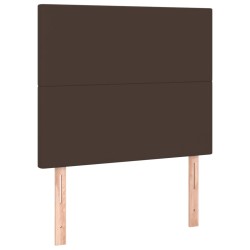 vidaXL Cabeceros 2 unidades de cuero sintético marrón 80x5x78/88 cm