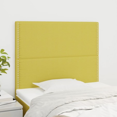 vidaXL Cabeceros 2 unidades de tela verde 80x5x78/88 cm