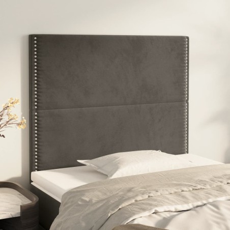 vidaXL Cabeceros 2 unidades de terciopelo gris oscuro 80x5x78/88 cm