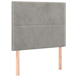 vidaXL Cabeceros 2 unidades de terciopelo gris claro 90x5x78/88 cm