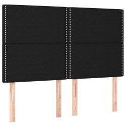 vidaXL Cabeceros 4 unidades tela negro 72x5x78/88 cm