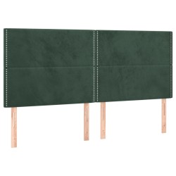 vidaXL Cabeceros 4 unidades de terciopelo verde oscuro 80x5x78/88 cm