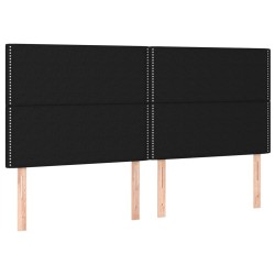 vidaXL Cabeceros 4 unidades de tela negro 100x5x78/88 cm