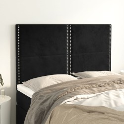 vidaXL Cabeceros 4 unidades terciopelo negro 72x5x78/88 cm