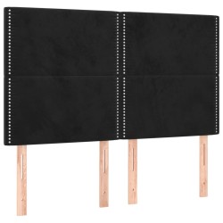 vidaXL Cabeceros 4 unidades terciopelo negro 72x5x78/88 cm