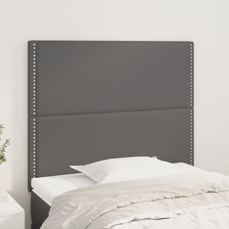 vidaXL Cabeceros 2 unidades de cuero sintético gris 80x5x78/88 cm