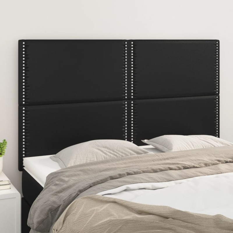 vidaXL Cabeceros 4 unidades cuero sintético negro 72x5x78/88 cm vidaXL Cabeceros 4 unidades cuero sintético negro 72x5x78/88 cm