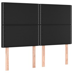 vidaXL Cabeceros 4 unidades cuero sintético negro 72x5x78/88 cm
