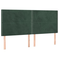 vidaXL Cabeceros 4 unidades de terciopelo verde oscuro 100x5x78/88 cm