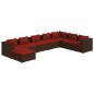 vidaXL Set sofás de jardín 8 piezas y cojines ratán sintético marrón vidaXL Set sofás de jardín 8 piezas y cojines ratán sintético marrón