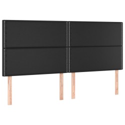 vidaXL Cabeceros 4 unidades de cuero sintético negro 90x5x78/88 cm
