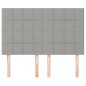 vidaXL Cabeceros 4 unidades tela gris claro 72x5x78/88 cm