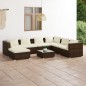 vidaXL Set muebles de jardín 8 piezas y cojines ratán sintético marrón vidaXL Set muebles de jardín 8 piezas y cojines ratán sintético marrón