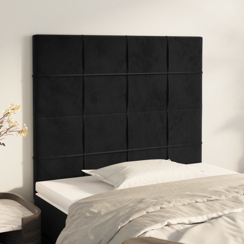 vidaXL Cabeceros 2 unidades de terciopelo negro 80x5x78/88 cm vidaXL Cabeceros 2 unidades de terciopelo negro 80x5x78/88 cm