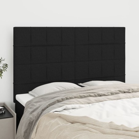 vidaXL Cabeceros 4 unidades tela negro 72x5x78/88 cm
