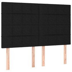 vidaXL Cabeceros 4 unidades tela negro 72x5x78/88 cm