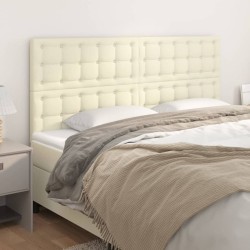 vidaXL Cabeceros 4 unidades cuero sintético color crema 90x5x78/88cm