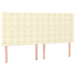 vidaXL Cabeceros 4 unidades cuero sintético color crema 90x5x78/88cm
