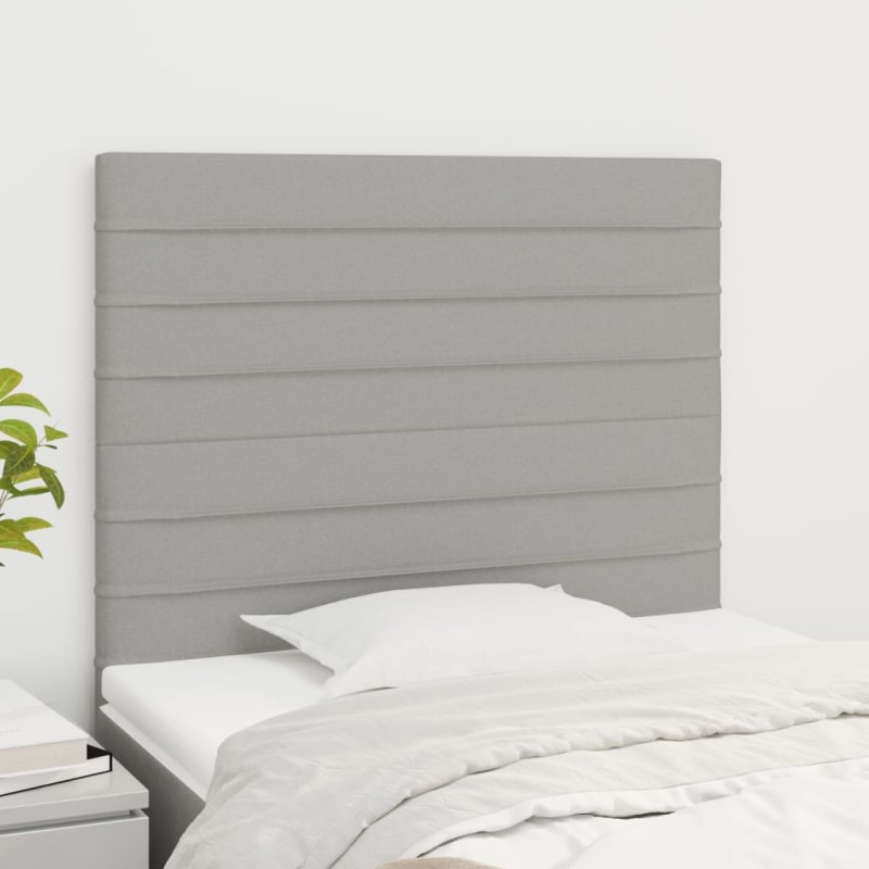 vidaXL Cabeceros 2 unidades de tela gris claro 100x5x78/88 cm vidaXL Cabeceros 2 unidades de tela gris claro 100x5x78/88 cm