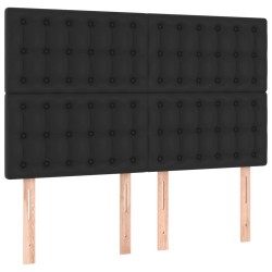 vidaXL Cabeceros 4 unidades cuero sintético negro 72x5x78/88 cm