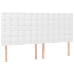 vidaXL Cabeceros 4 unidades de cuero sintético blanco 100x5x78/88 cm