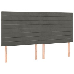 vidaXL Cabeceros 4 unidades de terciopelo gris oscuro 80x5x78/88 cm