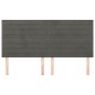 vidaXL Cabeceros 4 unidades de terciopelo gris oscuro 90x5x78/88 cm
