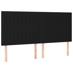 vidaXL Cabeceros 4 unidades de tela negro 90x5x78/88 cm