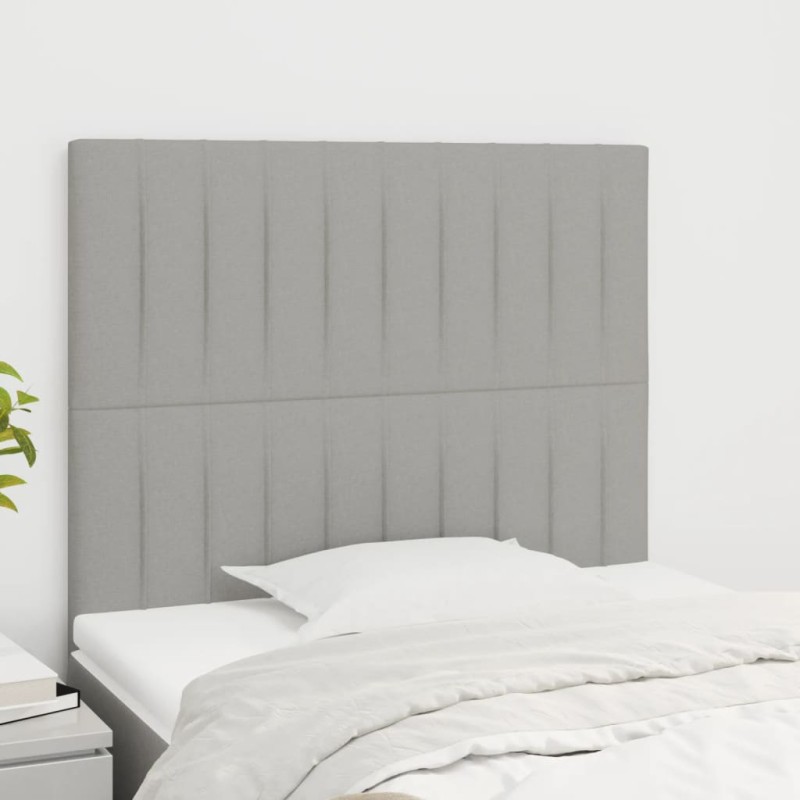 vidaXL Cabeceros 2 unidades de tela gris claro 90x5x78/88 cm vidaXL Cabeceros 2 unidades de tela gris claro 90x5x78/88 cm