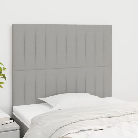 vidaXL Cabeceros 2 unidades de tela gris claro 90x5x78/88 cm