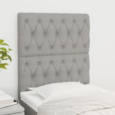 vidaXL Cabeceros 2 unidades de tela gris claro 80x7x78/88 cm
