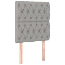 vidaXL Cabeceros 2 unidades de tela gris claro 80x7x78/88 cm