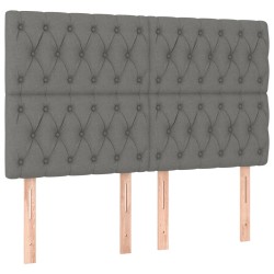 vidaXL Cabeceros 4 unidades de tela gris oscuro 80x7x78/88 cm