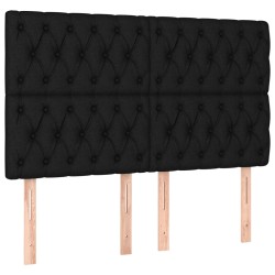 vidaXL Cabeceros 4 unidades tela negro 72x7x78/88 cm