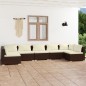 vidaXL Set muebles de jardín 7 piezas y cojines ratán sintético marrón vidaXL Set muebles de jardín 7 piezas y cojines ratán sintético marrón