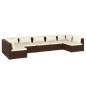 vidaXL Set muebles de jardín 7 piezas y cojines ratán sintético marrón vidaXL Set muebles de jardín 7 piezas y cojines ratán sintético marrón