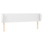 vidaXL Cabecero de cuero sintético blanco 203x23x78/88 cm vidaXL Cabecero de cuero sintético blanco 203x23x78/88 cm