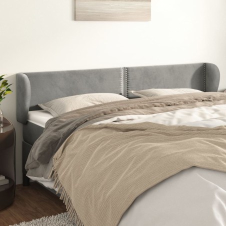 vidaXL Cabecero de terciopelo gris claro 203x23x78/88 cm