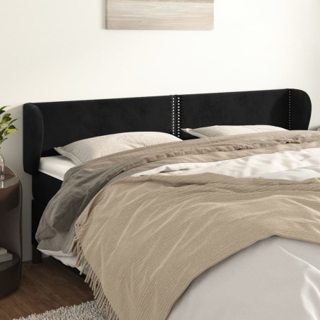 vidaXL Cabecero de terciopelo negro 203x23x78/88 cm