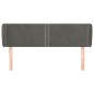 vidaXL Cabecero de terciopelo gris oscuro 147x23x78/88 cm