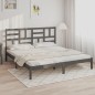 vidaXL Estructura de cama de madera maciza de pino gris 200x200 cm vidaXL Estructura de cama de madera maciza de pino gris 200x200 cm